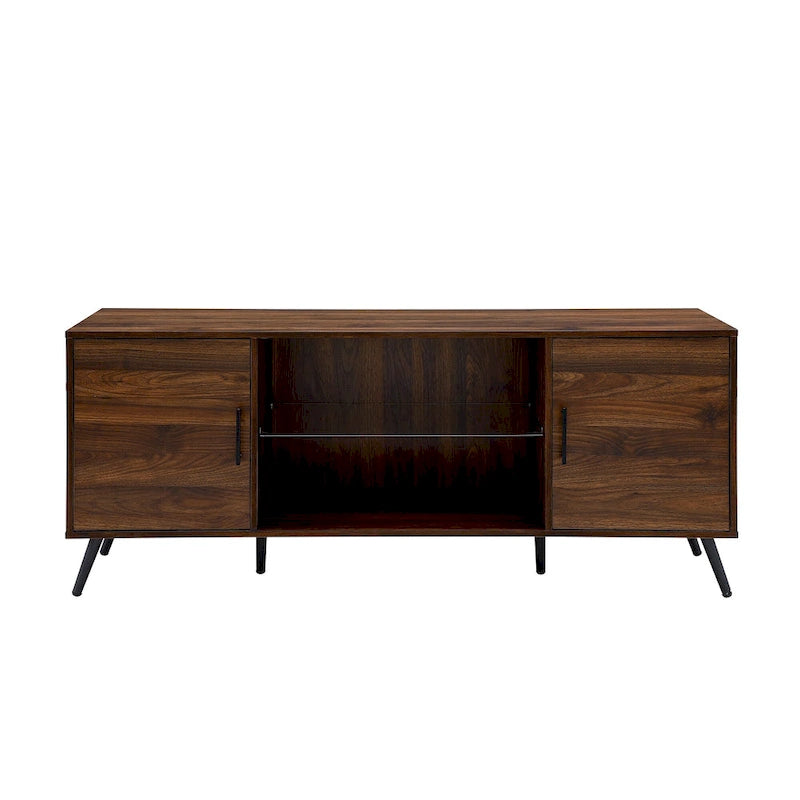 Meuble TV à deux portes de style moderne du milieu du siècle, de 152 cm