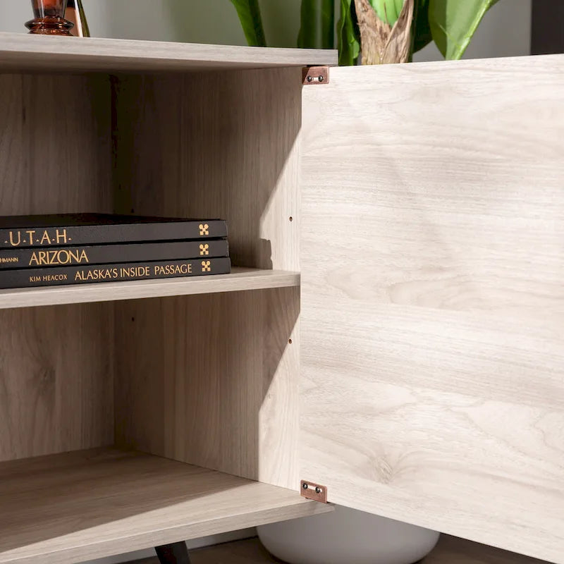 Meuble TV à deux portes de style moderne du milieu du siècle, de 152 cm