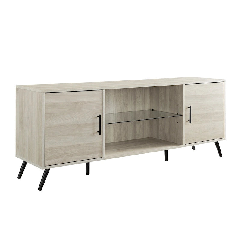 Meuble TV à deux portes de style moderne du milieu du siècle, de 152 cm