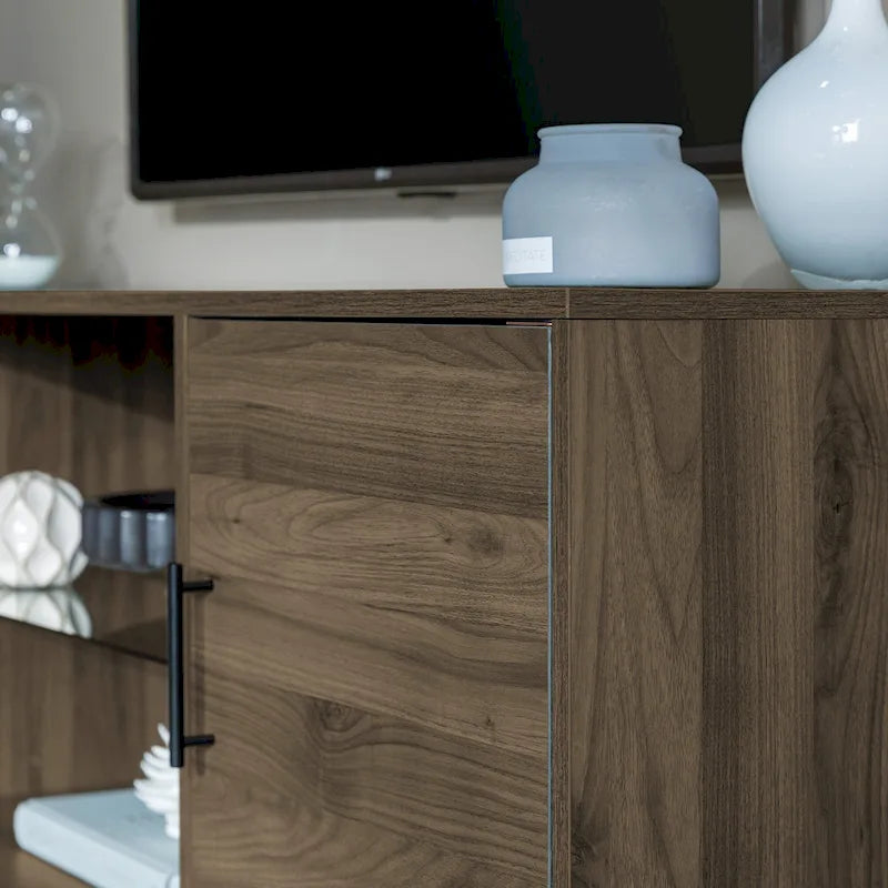Meuble TV à deux portes de style moderne du milieu du siècle, de 152 cm