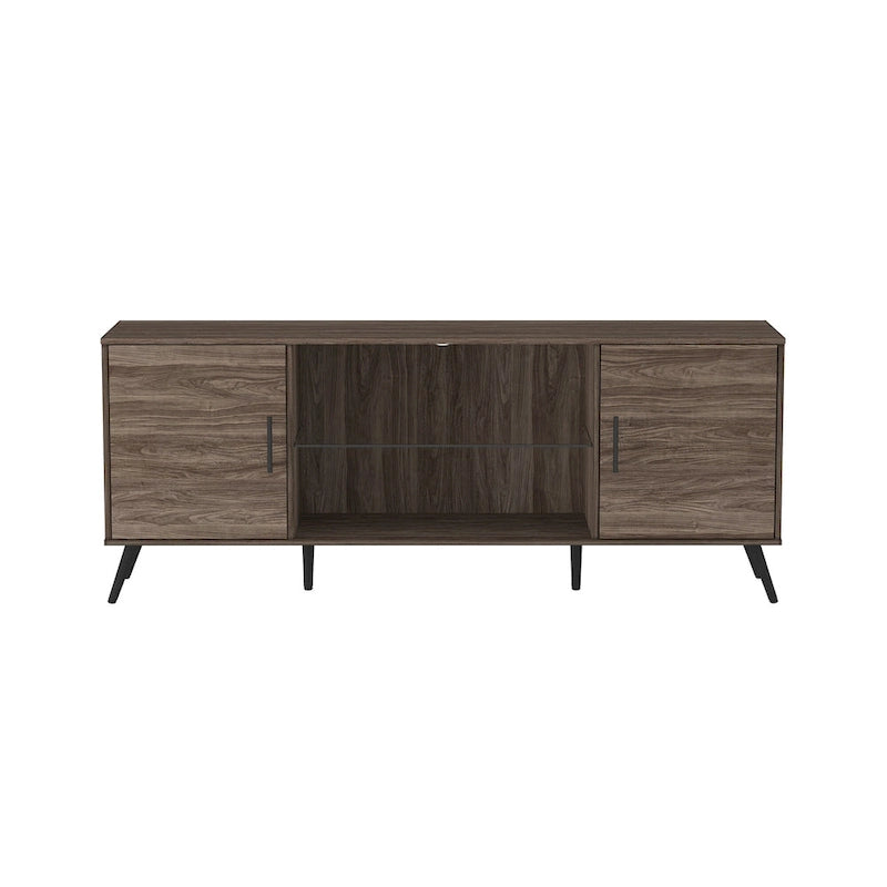 Meuble TV à deux portes de style moderne du milieu du siècle, de 152 cm