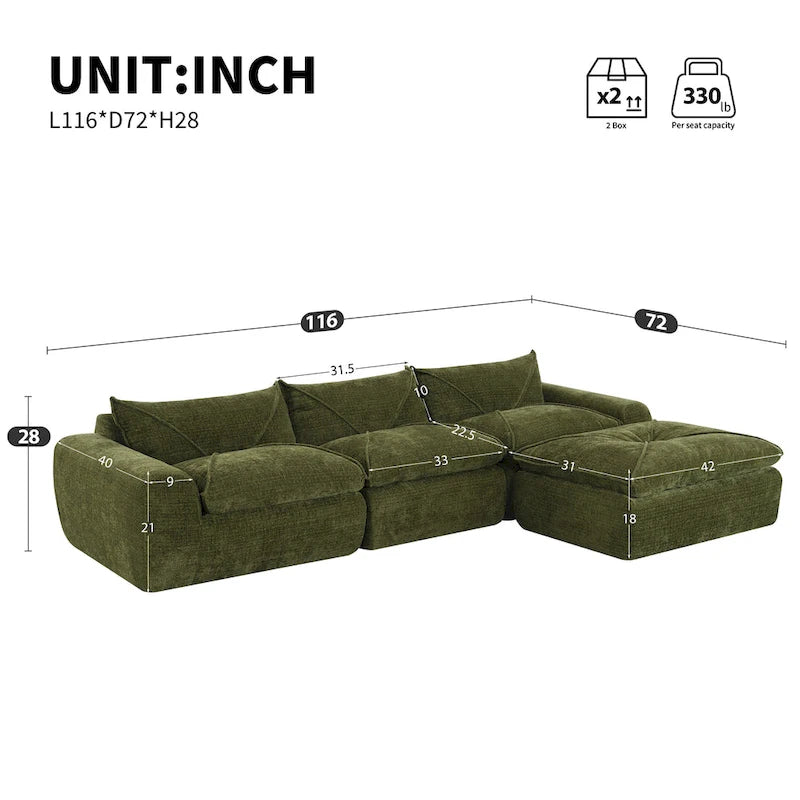 Canapé moderne de 295 cm