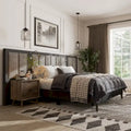 Furniture of America Orelo Modern Dark Brown Extended Wall Panel Bed with Reading Lights