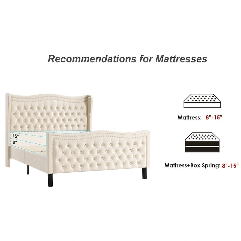 Lit plateforme en velours de style moderne
