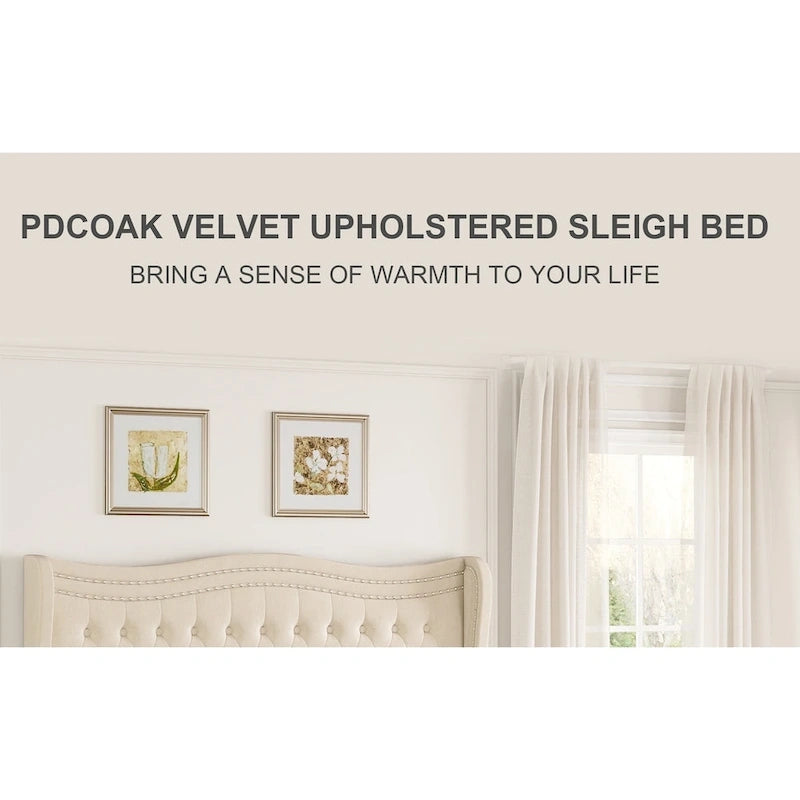 Lit plateforme en velours de style moderne