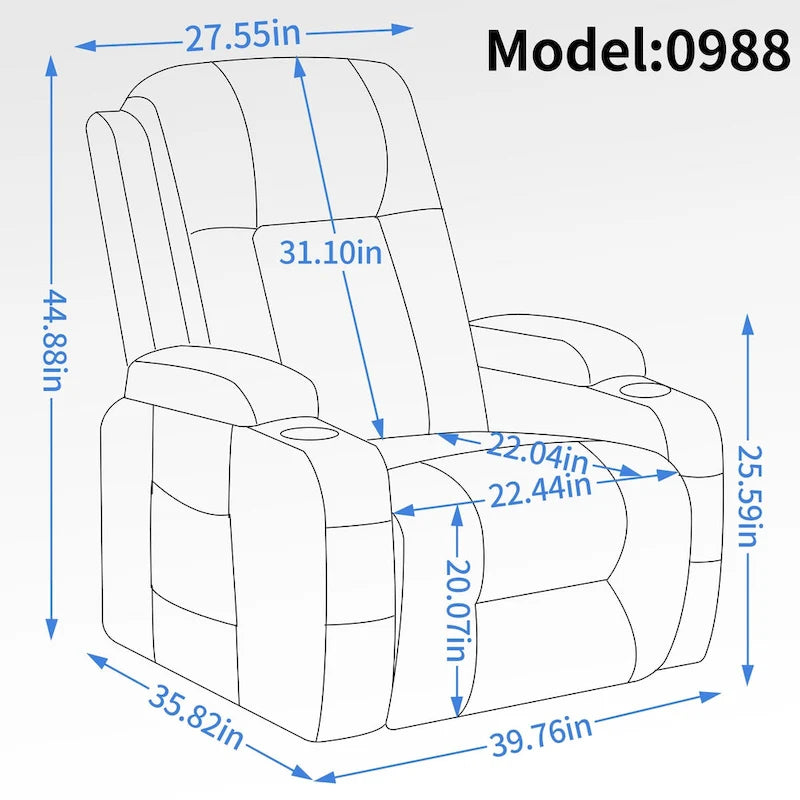 Fauteuil inclinable électrique réglable en hauteur
