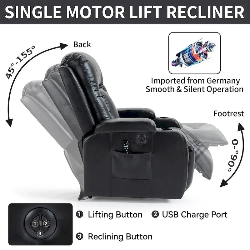 Fauteuil inclinable électrique réglable en hauteur