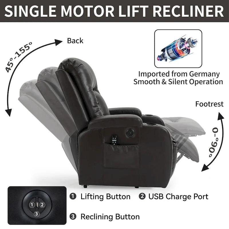 Fauteuil inclinable électrique réglable en hauteur