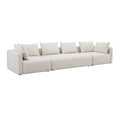Très long canapé capitonné couleur crème (368 cm)
