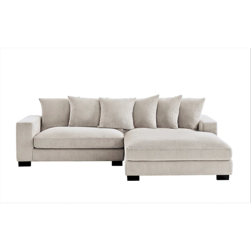 Canapé d'angle en velours côtelé de 260 cm de large