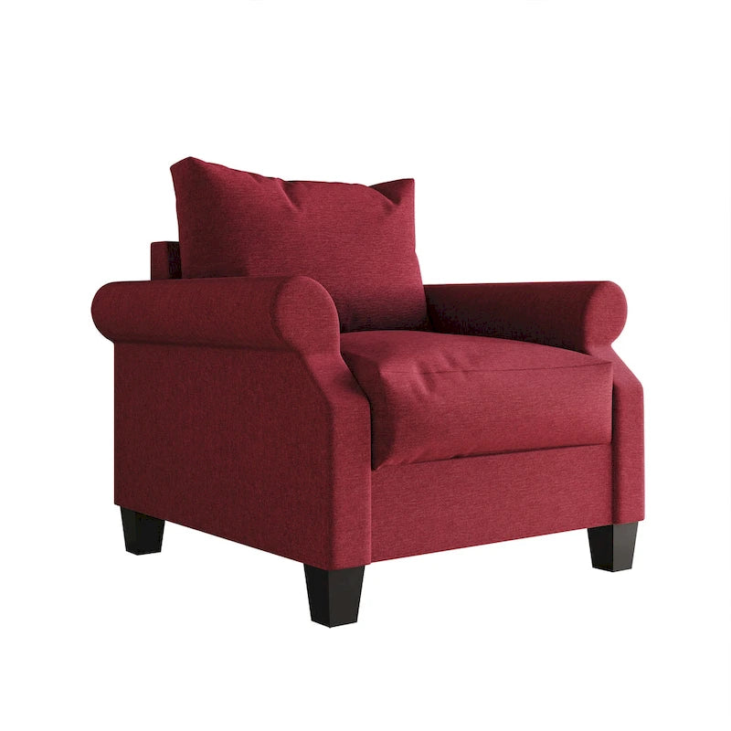 Fauteuil capitonné en lin