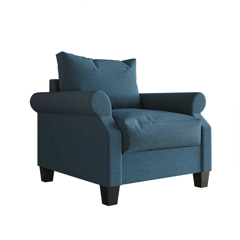 Fauteuil capitonné en lin