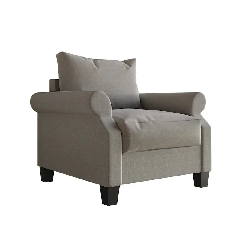 Fauteuil capitonné en lin
