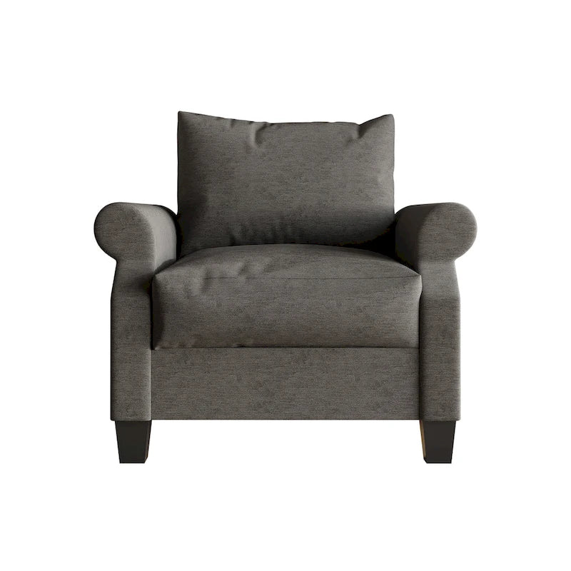 Fauteuil capitonné en lin