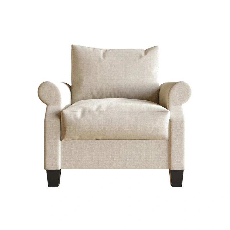 Fauteuil capitonné en lin