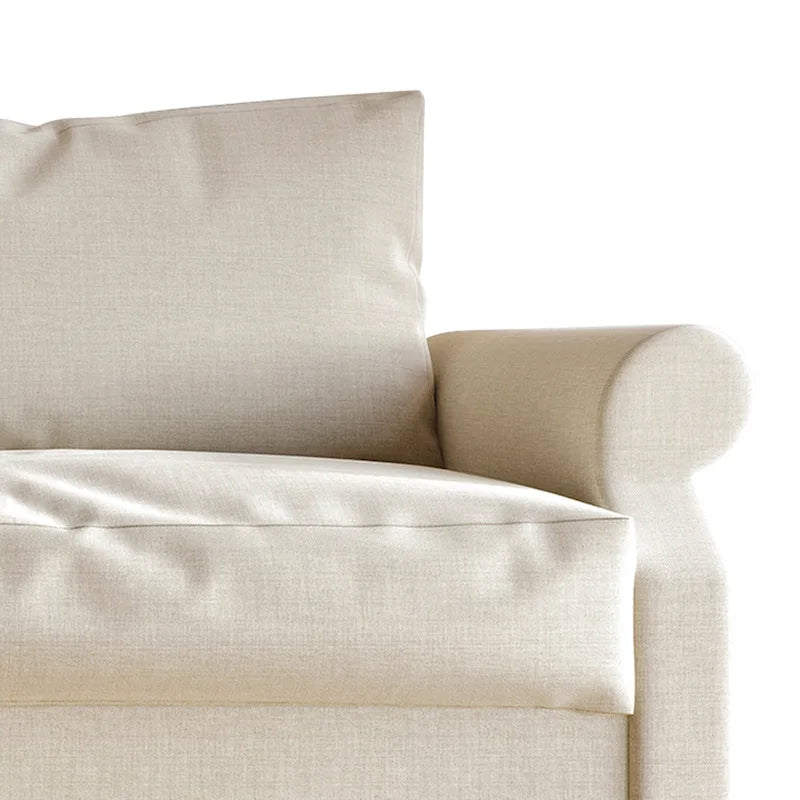 Fauteuil capitonné en lin