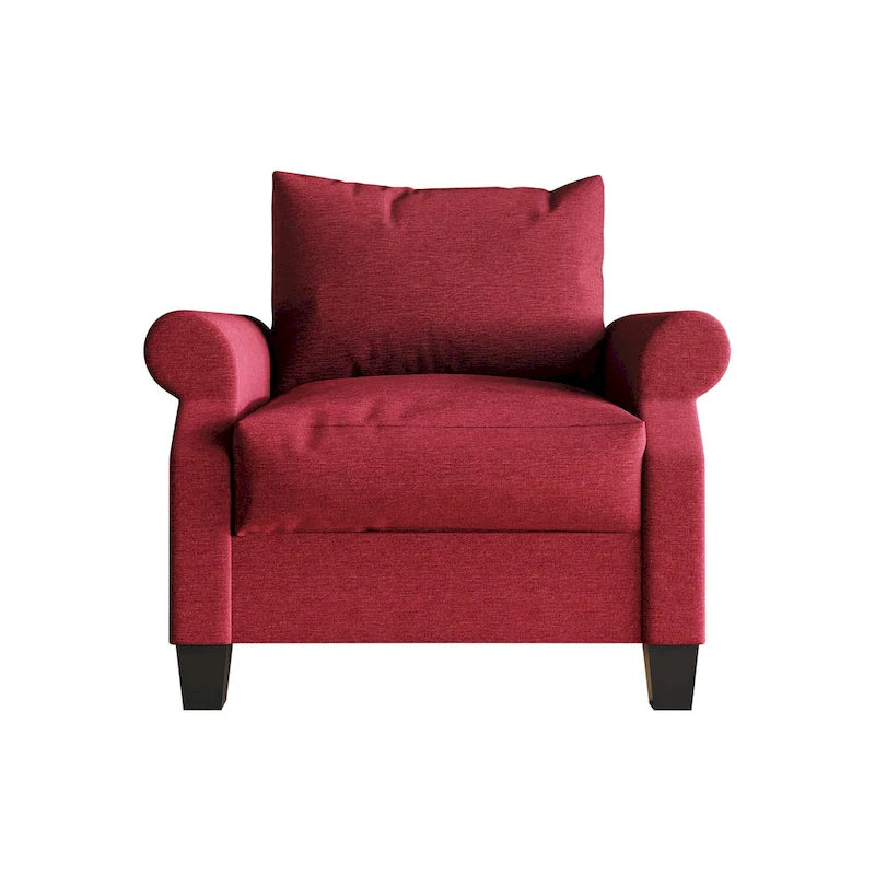 Fauteuil capitonné en lin