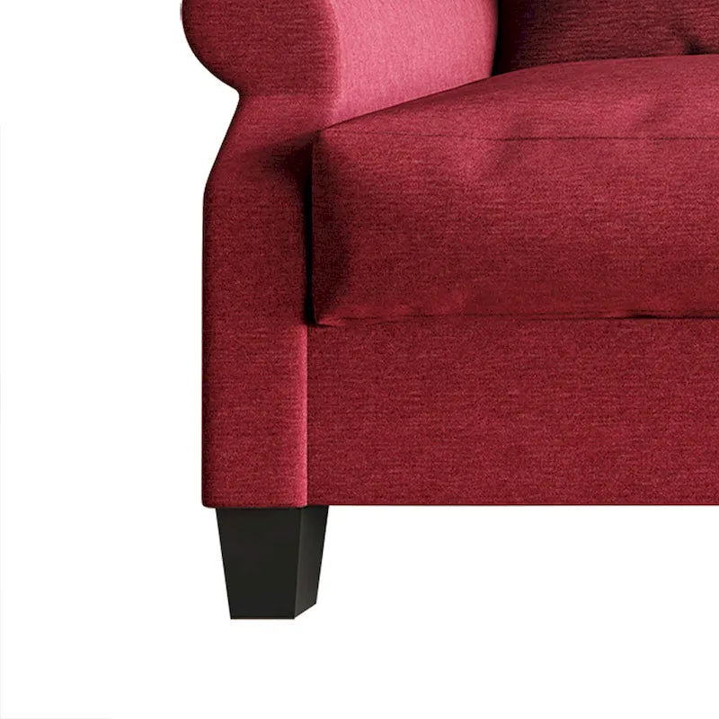 Fauteuil capitonné en lin