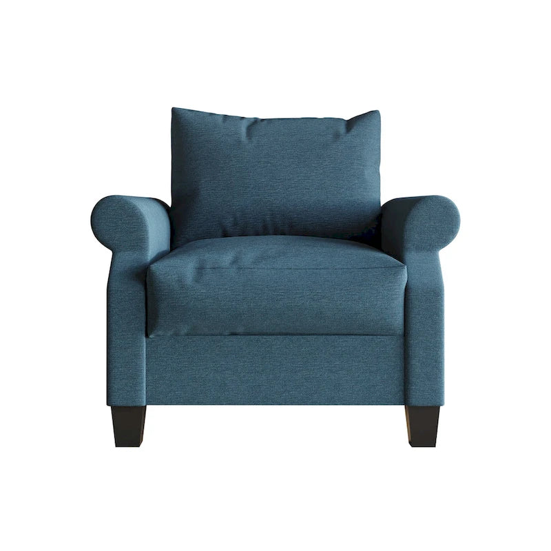 Fauteuil capitonné en lin