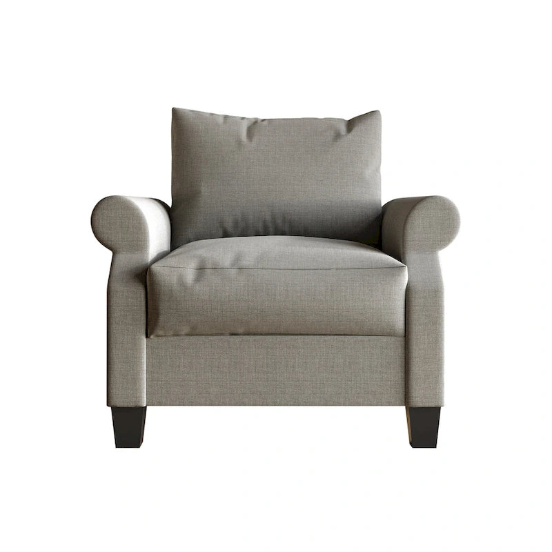 Fauteuil capitonné en lin