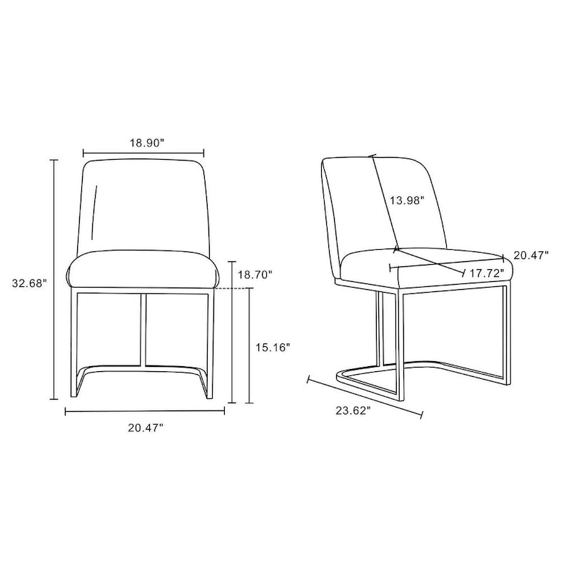Chaises de salle à manger en similicuir (lot de 2)
