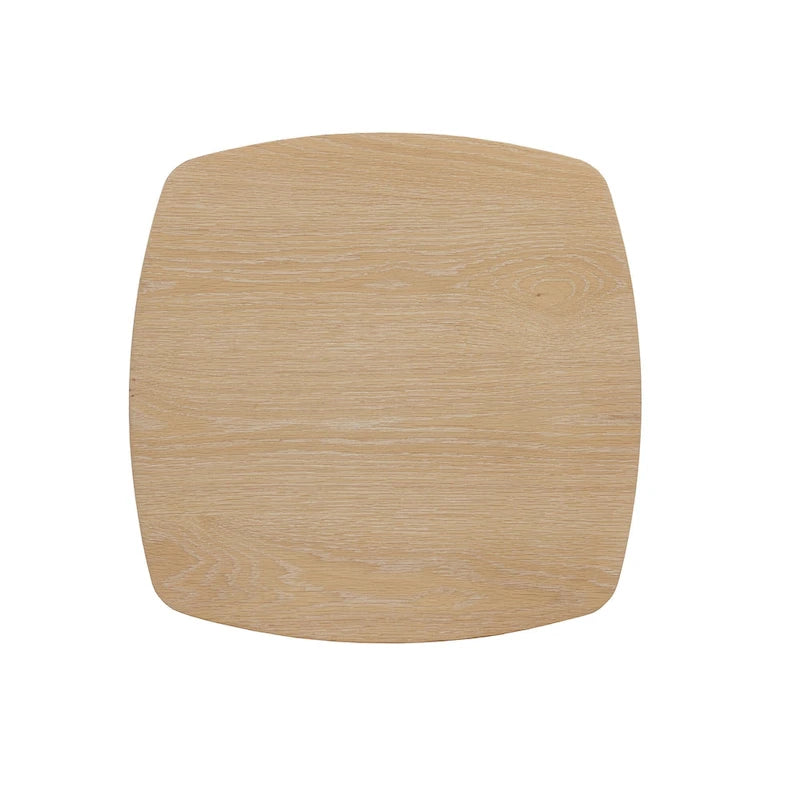 Table d'appoint moderne en placage de chêne avec un piètement colonne robuste
