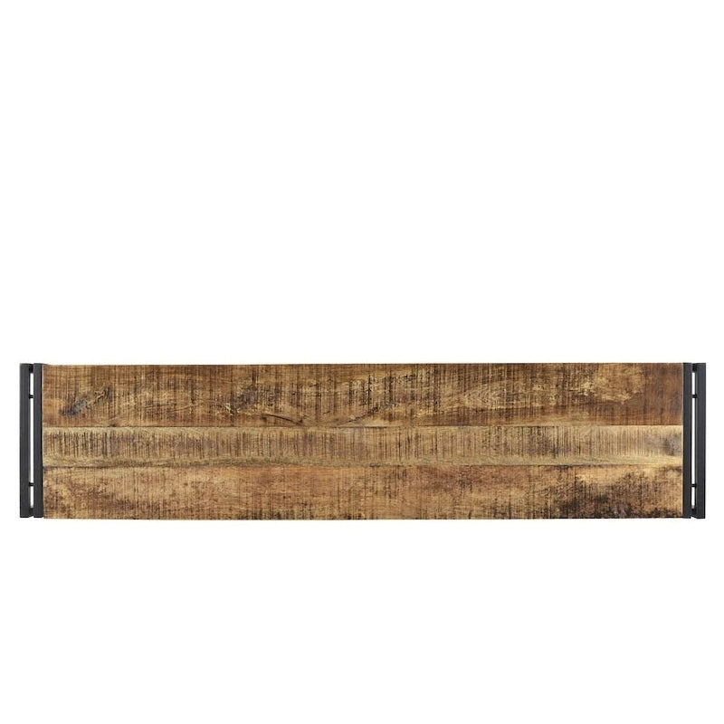 Banc artisanal en bois de récupération et métal