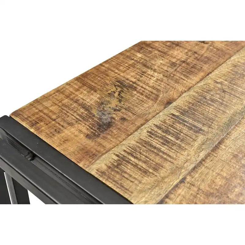 Banc artisanal en bois de récupération et métal