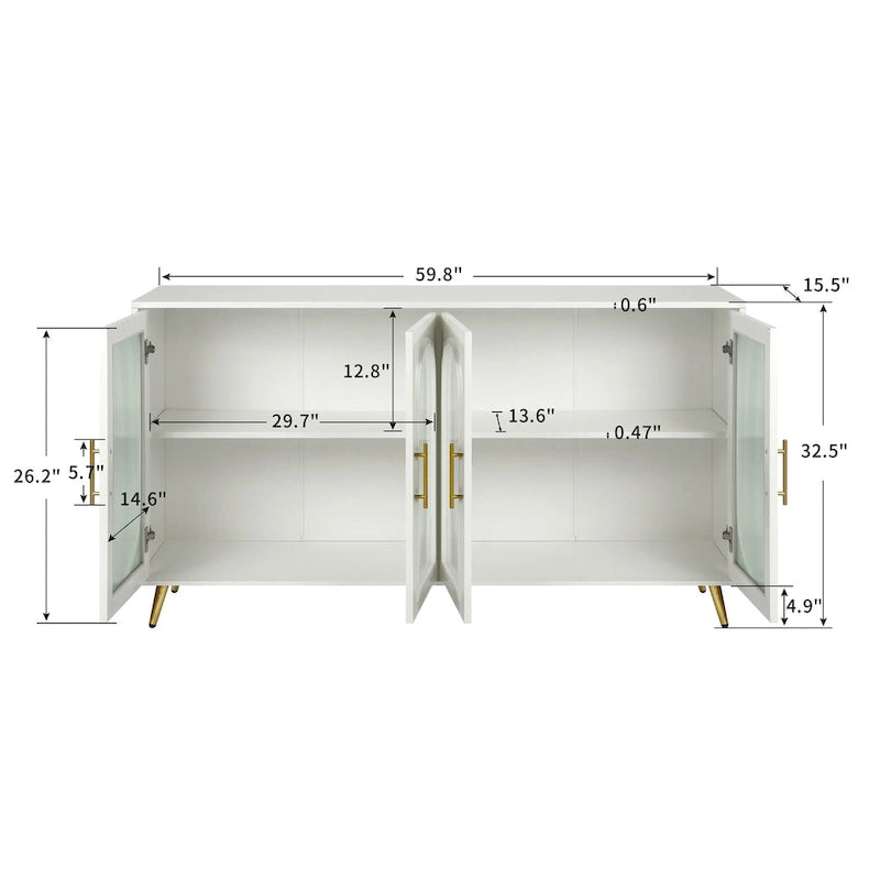 Meuble TV en bois avec placards de rangement et étagères réglables