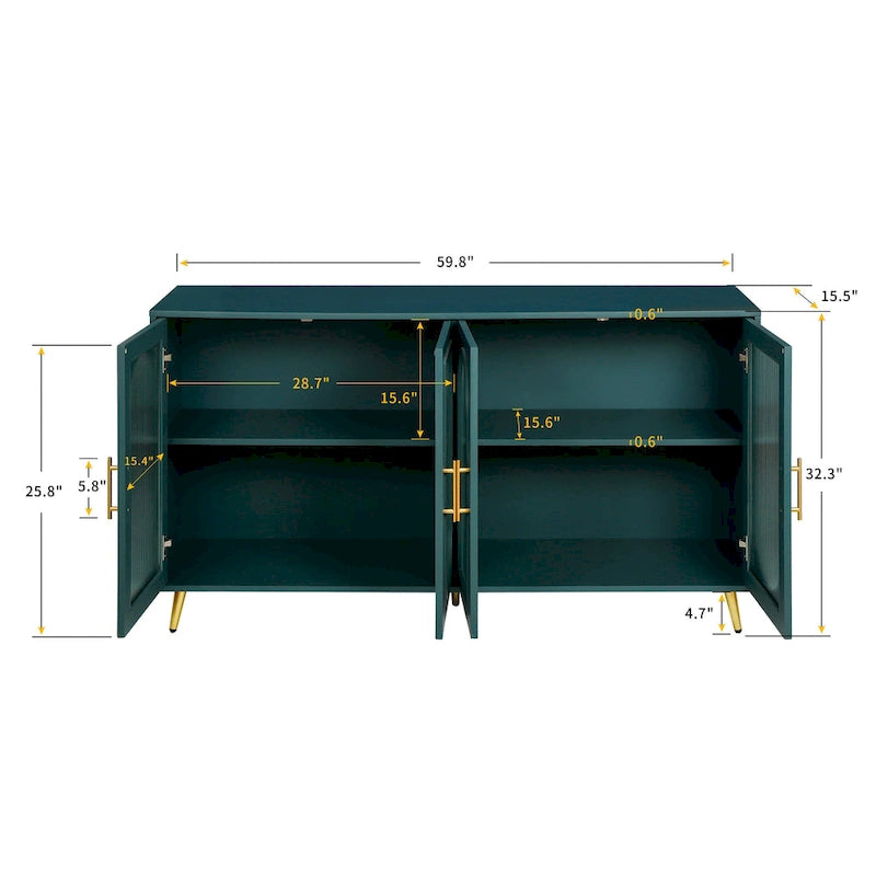 Meuble TV en bois avec placards de rangement et étagères réglables