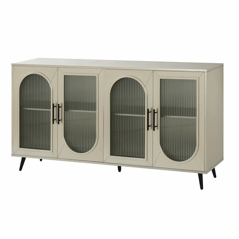 Meuble TV en bois avec placards de rangement et étagères réglables