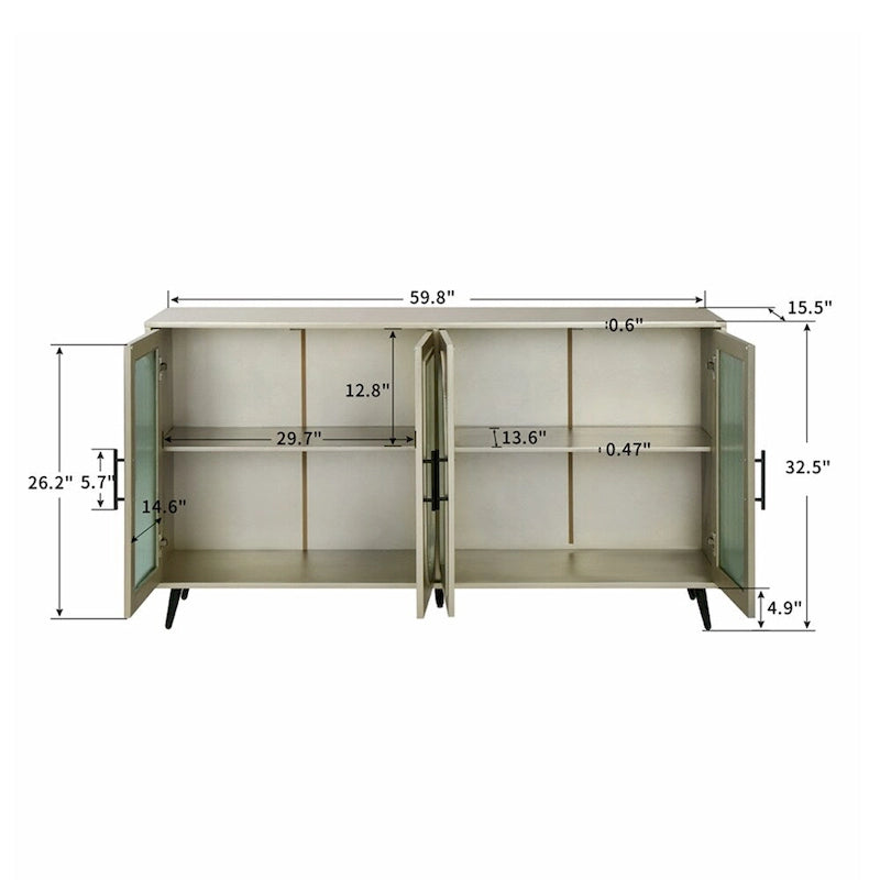 Meuble TV en bois avec placards de rangement et étagères réglables