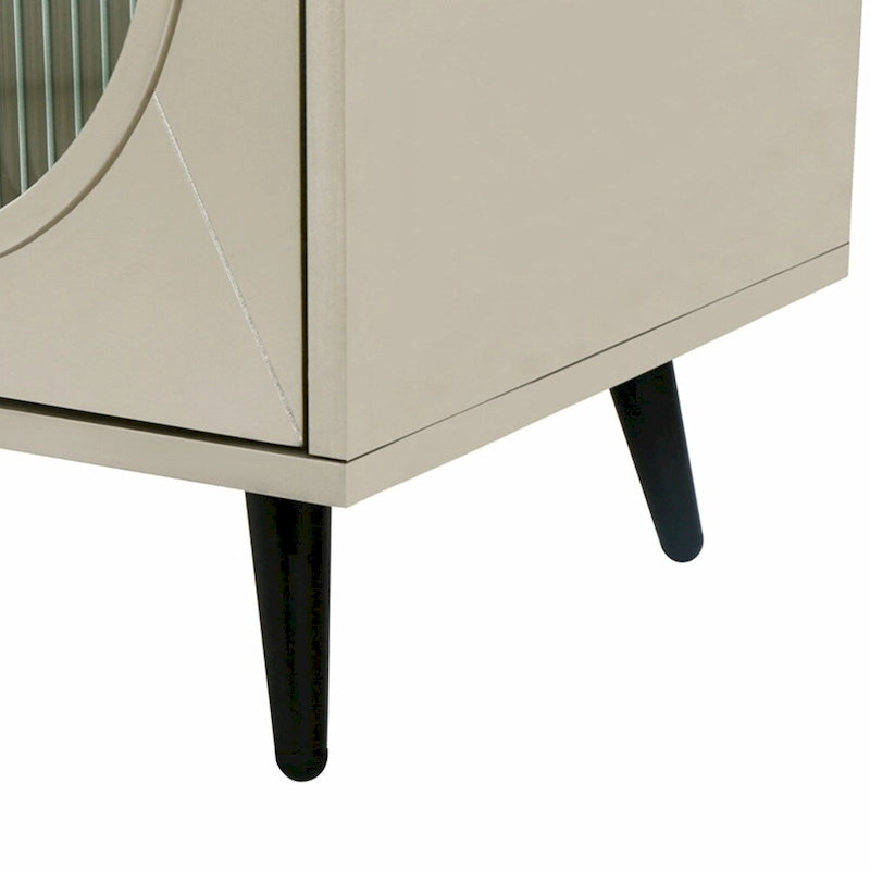 Meuble TV en bois avec placards de rangement et étagères réglables