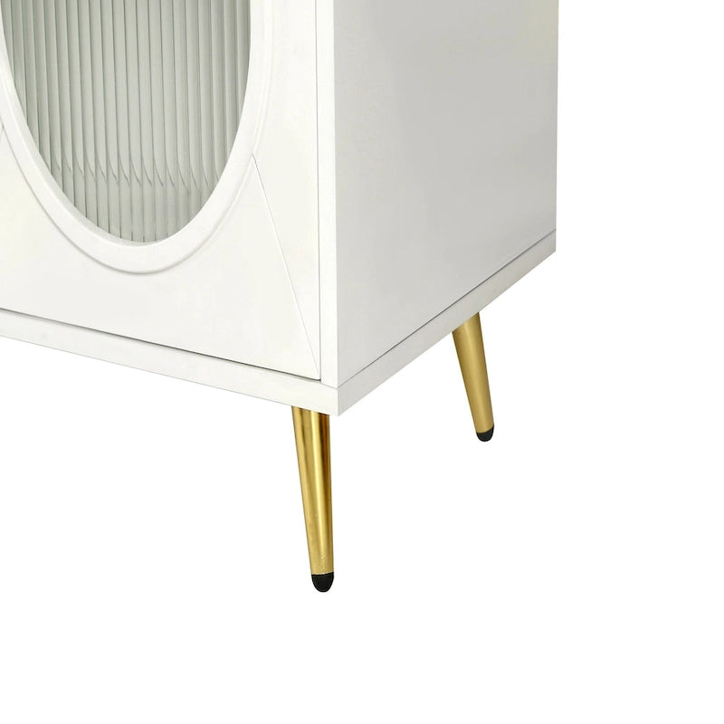 Meuble TV en bois avec placards de rangement et étagères réglables