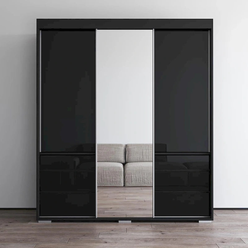 Armoire moderne 3 portes avec miroir de 180 cm