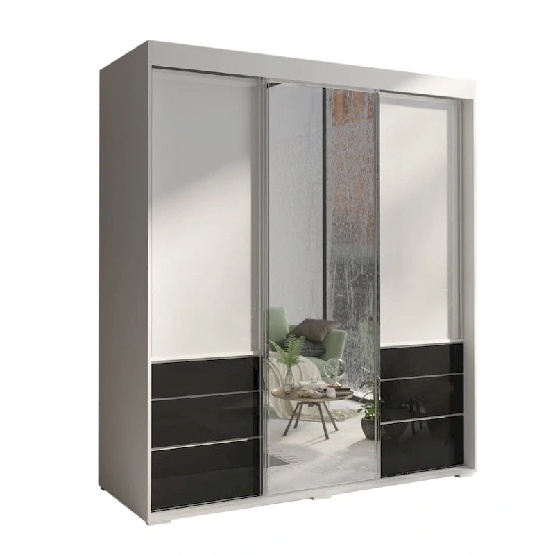 Armoire moderne 3 portes avec miroir de 180 cm