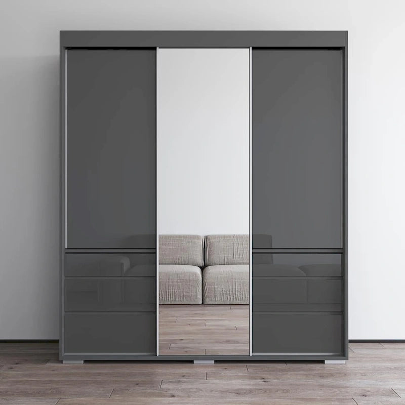 Armoire moderne 3 portes avec miroir de 180 cm