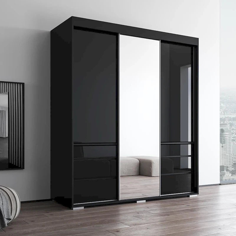 Armoire moderne 3 portes avec miroir de 180 cm