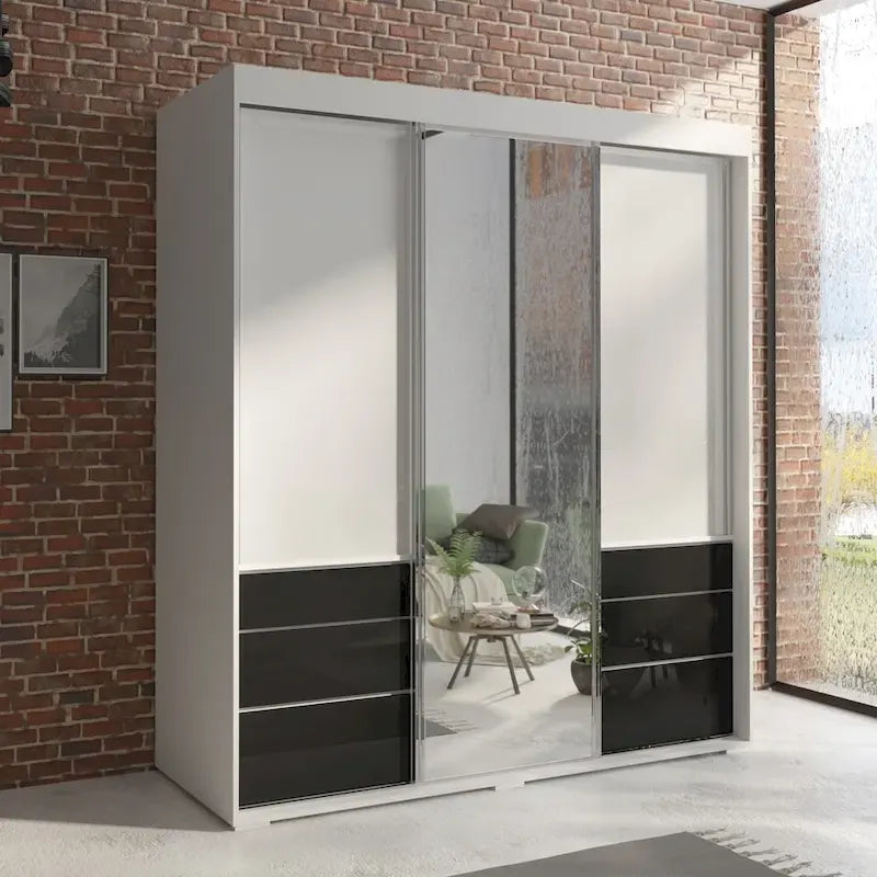 Armoire moderne 3 portes avec miroir de 180 cm