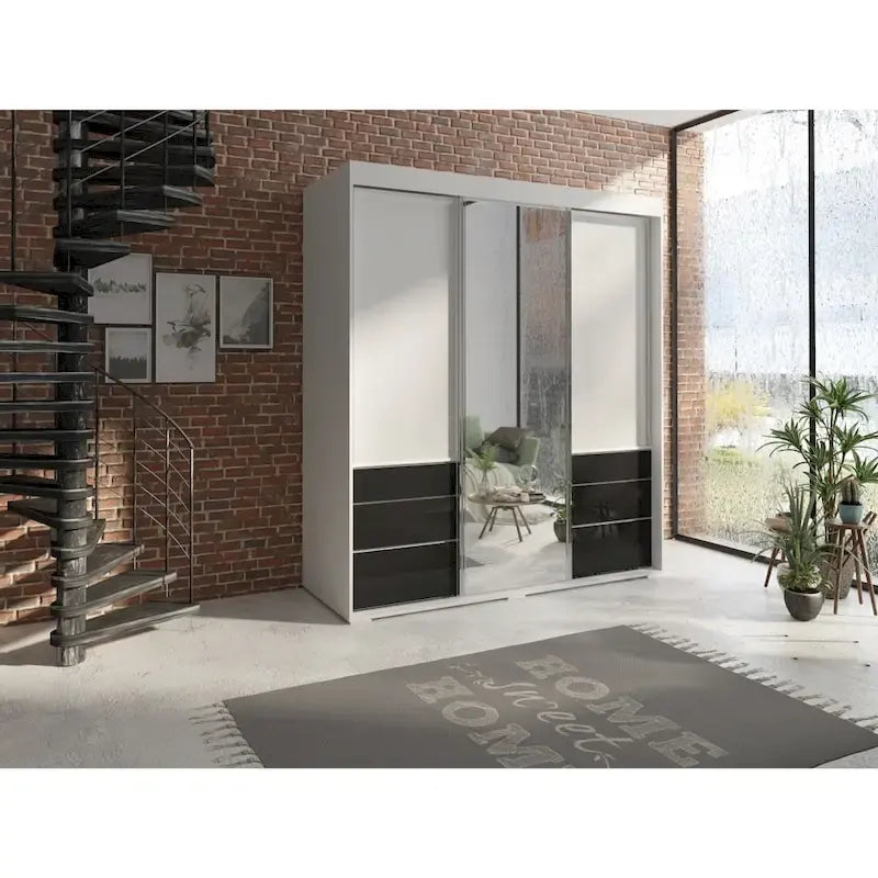 Armoire moderne 3 portes avec miroir de 180 cm