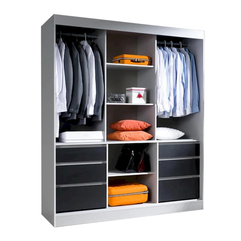 Armoire moderne 3 portes avec miroir de 180 cm