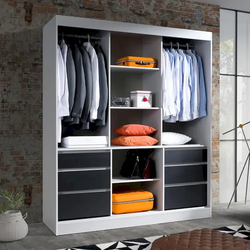 Armoire moderne 3 portes avec miroir de 180 cm