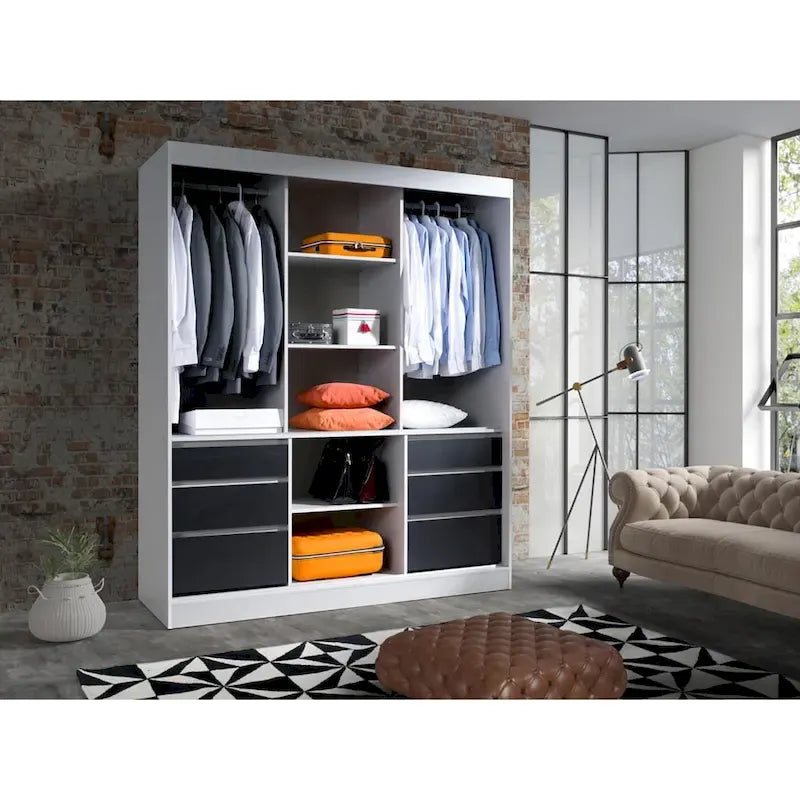 Armoire moderne 3 portes avec miroir de 180 cm