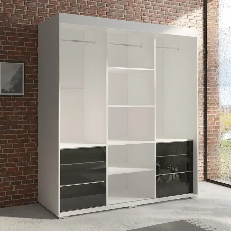 Armoire moderne 3 portes avec miroir de 180 cm
