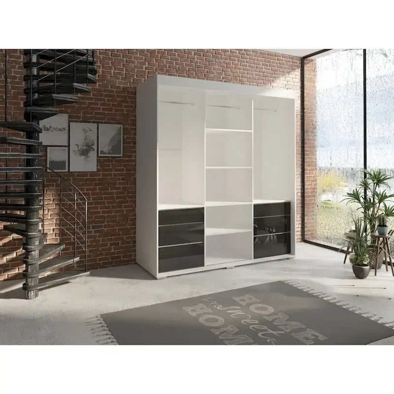 Armoire moderne 3 portes avec miroir de 180 cm
