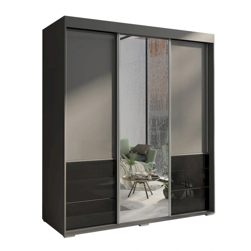Armoire moderne 3 portes avec miroir de 180 cm
