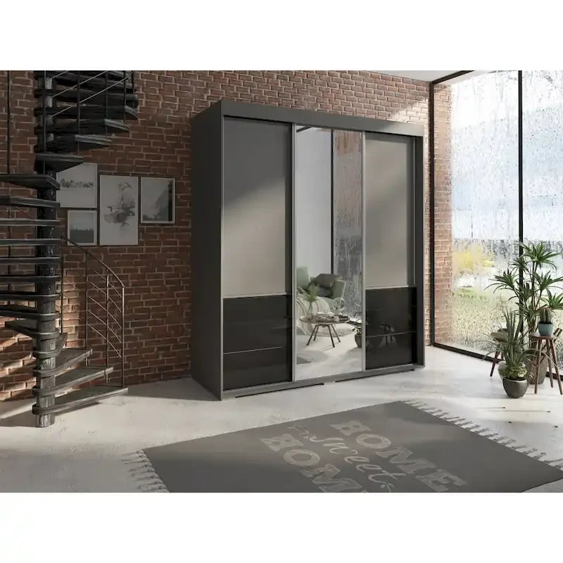 Armoire moderne 3 portes avec miroir de 180 cm