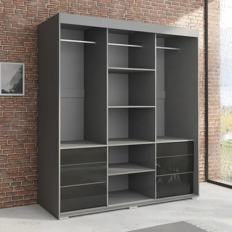 Armoire moderne 3 portes avec miroir de 180 cm