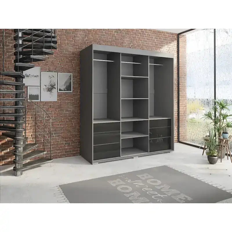 Armoire moderne 3 portes avec miroir de 180 cm