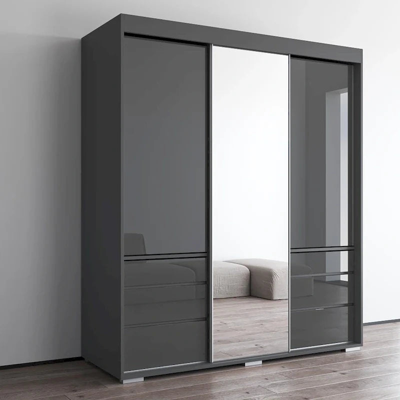 Armoire moderne 3 portes avec miroir de 180 cm